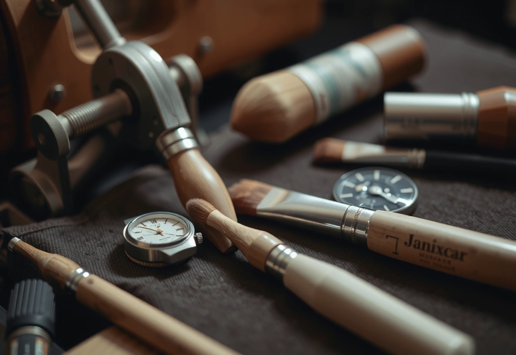 Close-up of watchmaker's bench