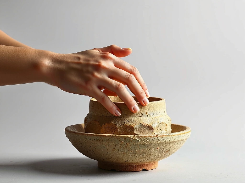 Artisan hands crafting a product.